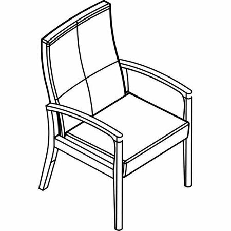 GROUPE LACASSE Chair, Patient, Sencha, Mid-Back, 24inWx25inLx39inH, Meteor LASHEPMW4SL24